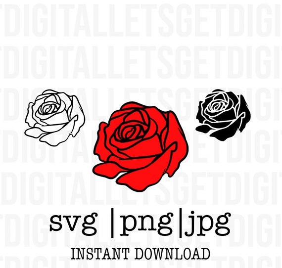 ROSE SVG Floral Line Art Svg Floral Png Line Art Etsy