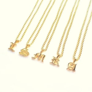 Initial Custom Name Necklace, Birthday Gift for Loved ones, Customized Capital Name Jewelry, Personalized Gold Hand stamped Initial Engraved