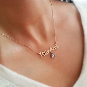 Name Evileye Silver, Personalized Gift to Her, CUSTOM NAME Necklace With Evil eye, Customized name pendant, Golden Handmade Name Bridesmaid