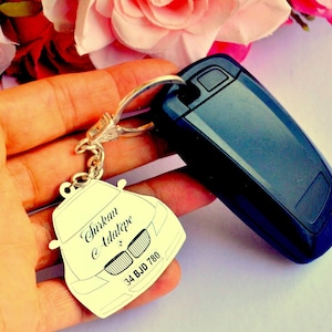 Car Personalized KEY HOLDER, New Luxury car Name gift to Son, Expensive Automobile Custom Name, Driving License, New Car Silver Plate No
