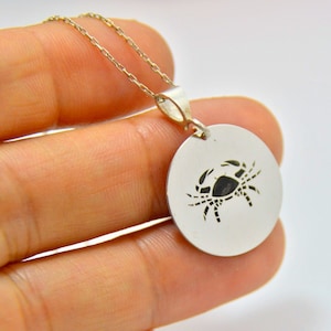 CANCER SIGN Birthday NECKLACE, Birthday Gift to July Month Born, Minimalist Dainty Birth Horoscope Jewelry, Crab  Anniversary Zodiac gift