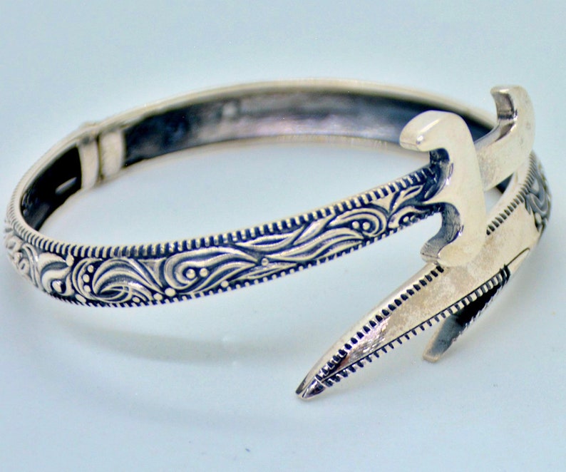 SILVER SWORD CUFF Bangle, Knife Wrap Bangle, 925 Sword Unisex Jewelry