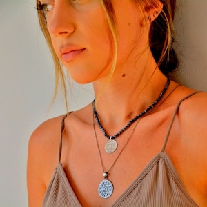 Solomon Prophet Hexagonal Star seal Necklace Six pointed hexagram, Star David Ancient Jewish, Talisman Amulet