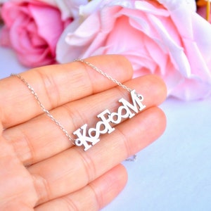 Silver Custom Name Necklace, Romantic Birthday Gift to Wife, Customized Infinity Love First Name Written Personalized, Hand written Name