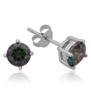 SILVER MYSTIC TOPAZ Earrings, New Job Gift Wife, Green Unique Gemstone Silver Earring, Mystical Topaz Brid Earring, Bridesmaid Cool Jewelry