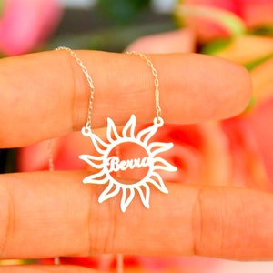 You are My SUN NECKLACE, Birthday Gift for Loved ones, Custom NAME Silver Unisex Customized Written handmade Personalized Engraved Jewelry