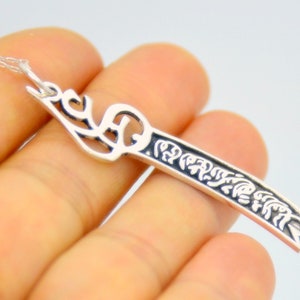 SILVER MAN SWORD Necklace, Birthday gift to Muslim Dad, Knife Charm Gift, Shia Zulfikar Dulfikar Double Edge Custom Sword Jewelry gift