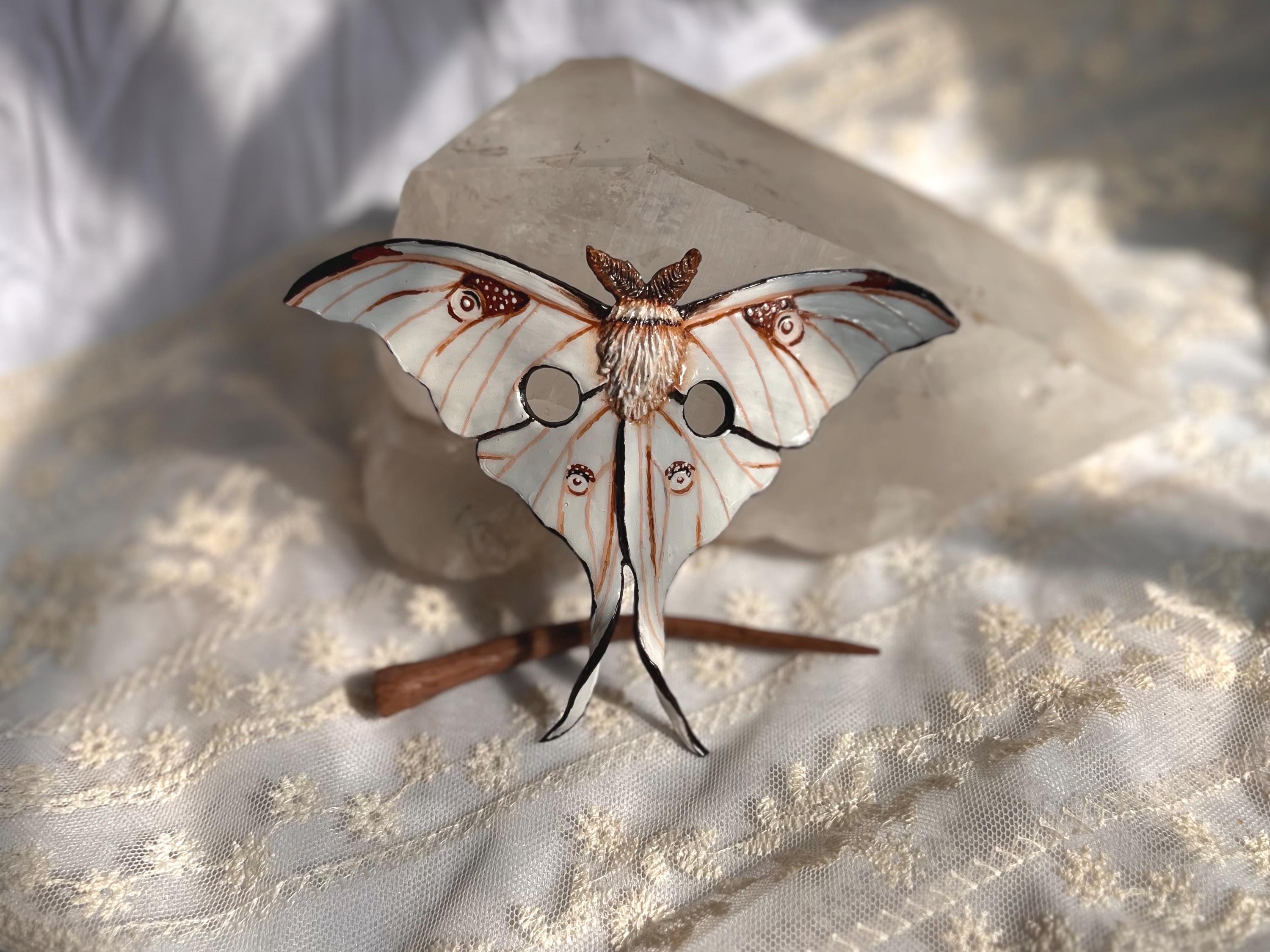 White Luna Moth Hair Pin