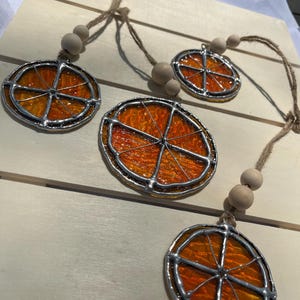 Orange Slice Stained Glass Suncatcher