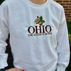 Ohio the Buckeye State Embroidered Crewneck