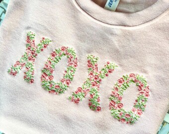 Floral XOXO Embroidered Valentine’s Day Crewneck