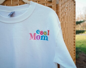 Retro Embroidered Cool Mom Crewneck