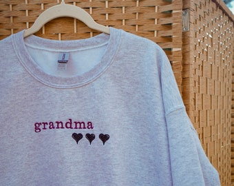 Grandma Heart Embroidered Crewneck