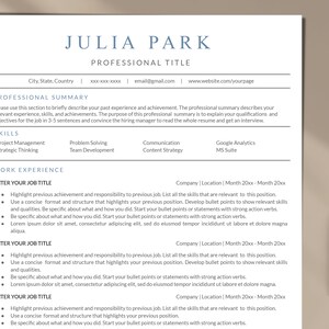 ATS minimalist resume template for google docs, resume template no picture,  clean/modern cv template, resume template 2022, basic cv resume