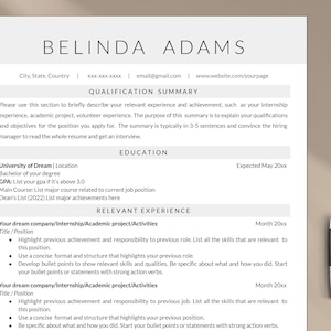 Modern undergrad resume template, simple student resume, college student no experience resume, high school student resume, university resume
