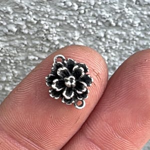 Flower Connector. Sterling Silver