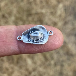 Cowboy Cowgirl Hat Connector. Sterling Silver
