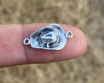 Cowboy Cowgirl Hat Connector. Sterling Silver
