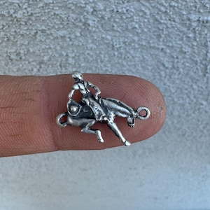 Bucking Bronco Connector. Sterling Silver