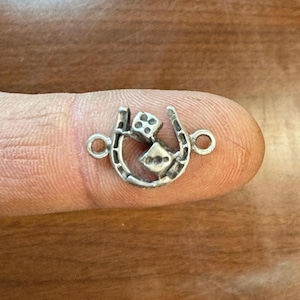 Horseshoe Dice Connector. Sterling Silver