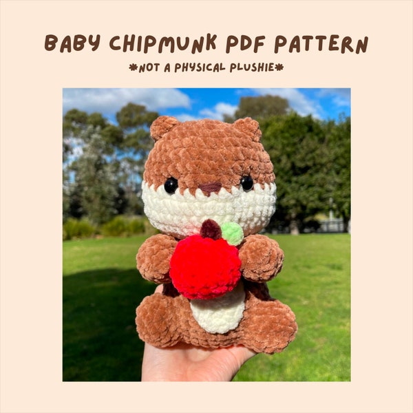 Baby Chipmunk PDF PATTERN / chipmunk crochet pattern / squirrel crochet pattern / chipmunk amigurmi pattern