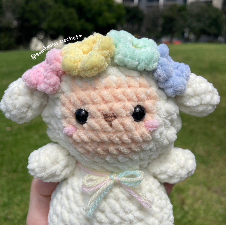 Crochet Lamb Plushie: Handmade Amigurumi Decor image 2