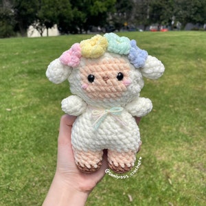 Crochet Lamb Plushie: Handmade Amigurumi Decor image 1
