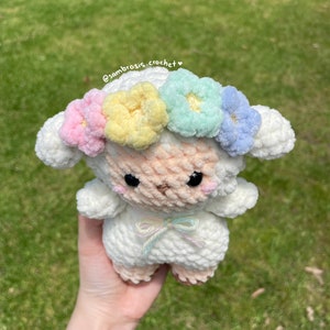 Crochet Lamb Plushie: Handmade Amigurumi Decor image 3