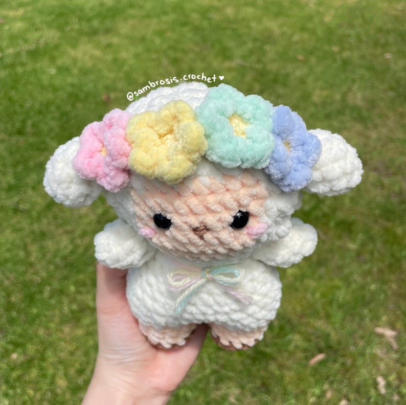 Crochet Lamb Plushie: Handmade Amigurumi Decor image 3
