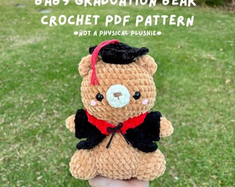 Baby Graduation Bear Crochet Pattern: US Terminology (PDF Digital Download