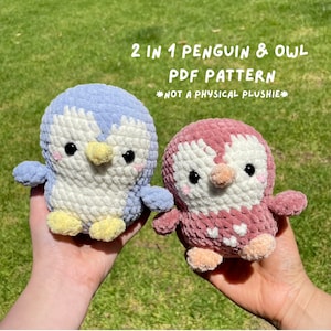 Penguin and Owl Crochet Pattern/ Crochet PDF pattern/ Crochet Penguin and owl instructions