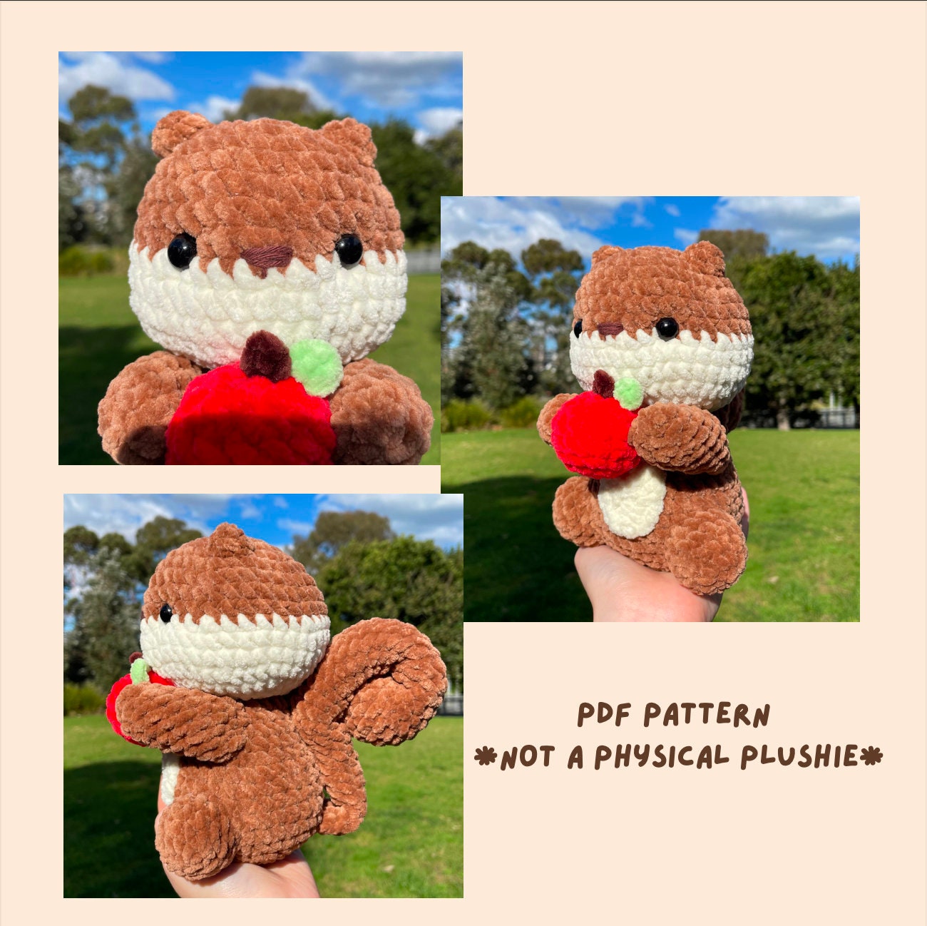 Baby Chipmunk Crochet Pattern: Amigurumi Squirrel (PDF Pattern) - Etsy