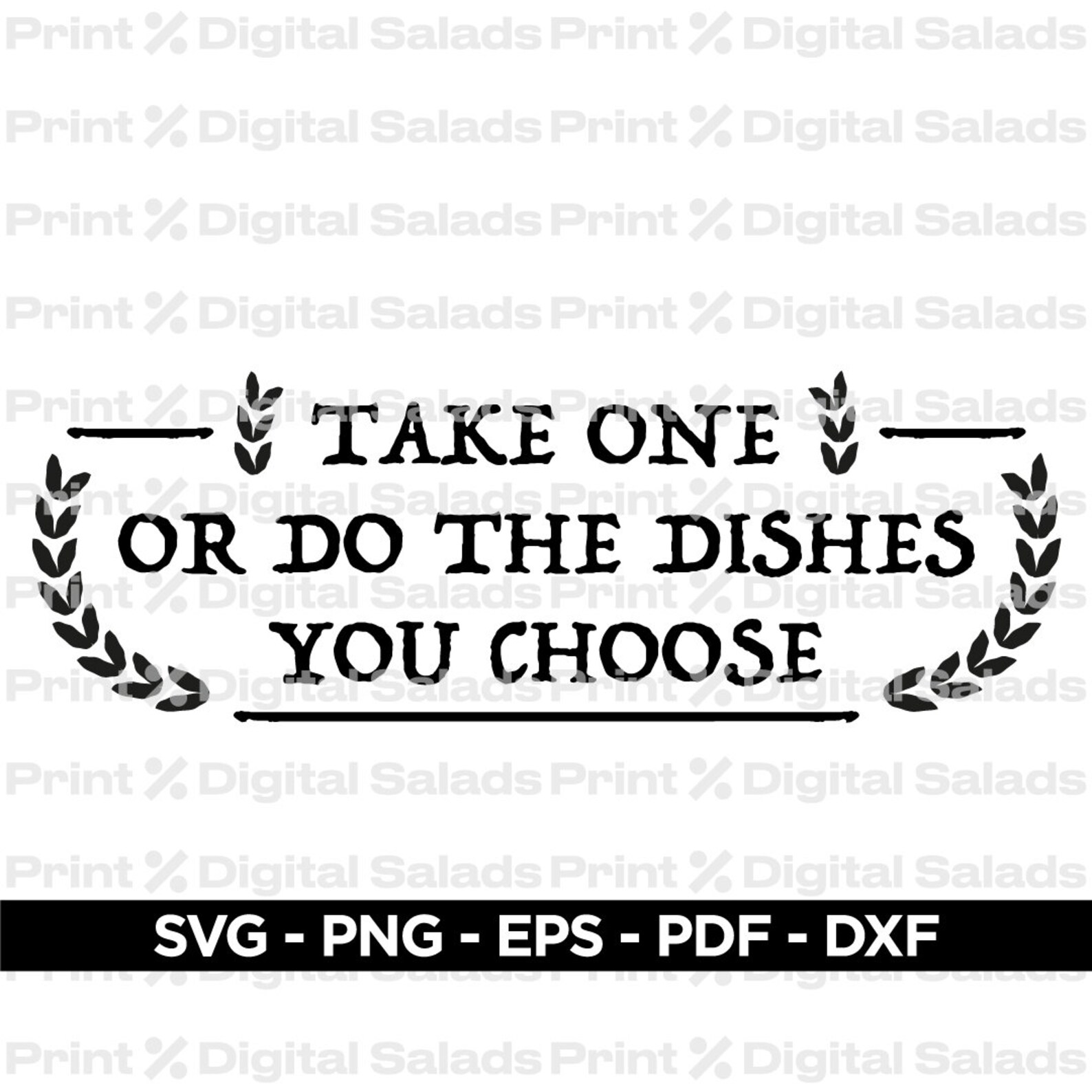 Take One or Do the Dishes You Choose SVG / PNG Cute Kitchen Etsy
