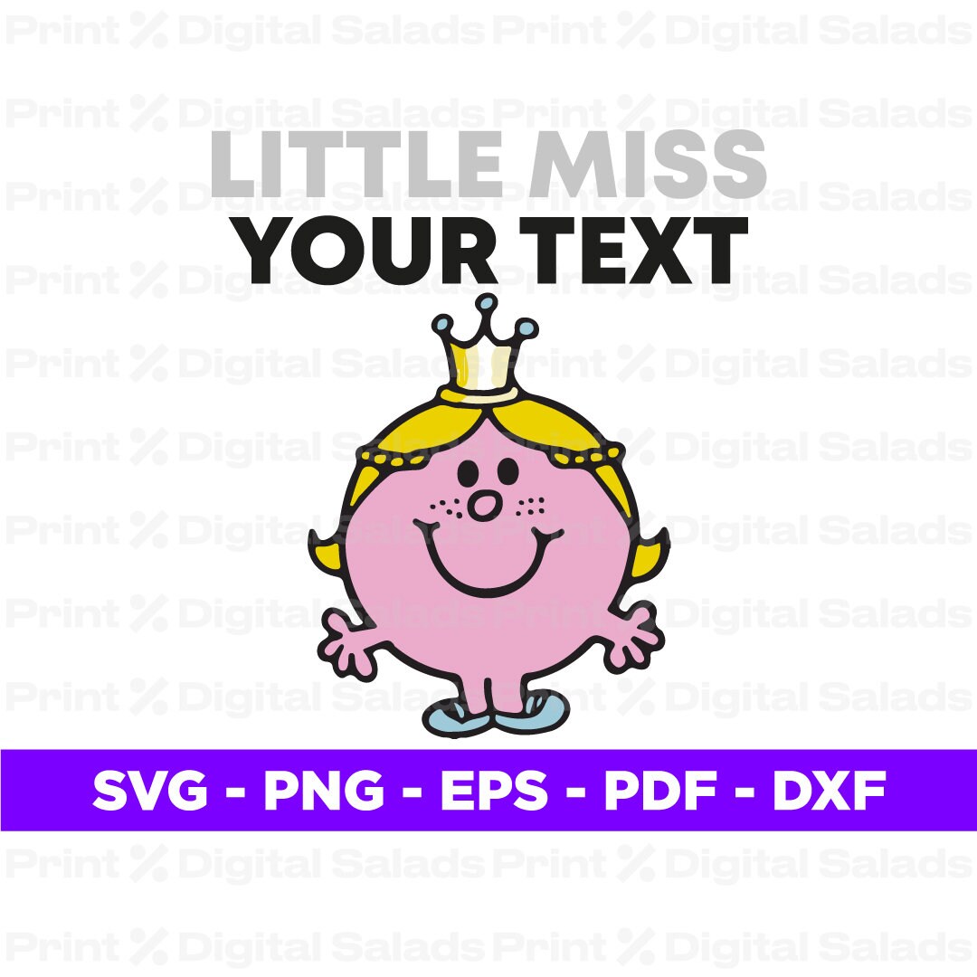 Little Miss Princess Personalize SVG PNG Little Miss Sticker Etsy