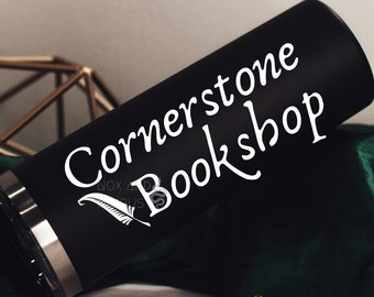 Cornerstone Bookshop Tumbler | Dramione Fanfiction | TRTTD | 20 oz. Insulated Skinny Stainless Black Steel Tumbler | Hot/Cold