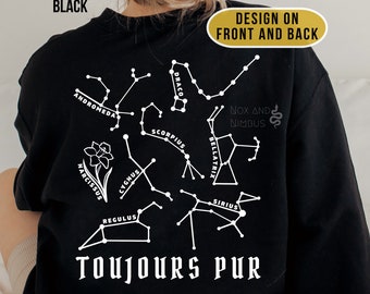 House of Black Constellations Crewneck Sweatshirt | Toujours Pur | The Debt of Time | Marauders | Fandom | Sirius | Draco | Regulus