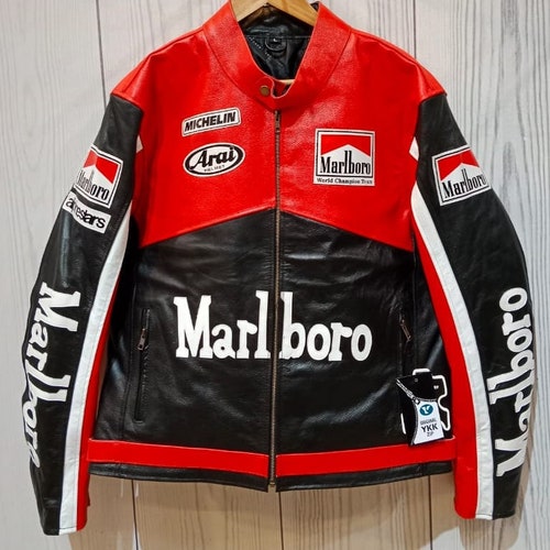 Marlboro Racing Jacket Black Cowhide Leather Formula Man F1 - Etsy