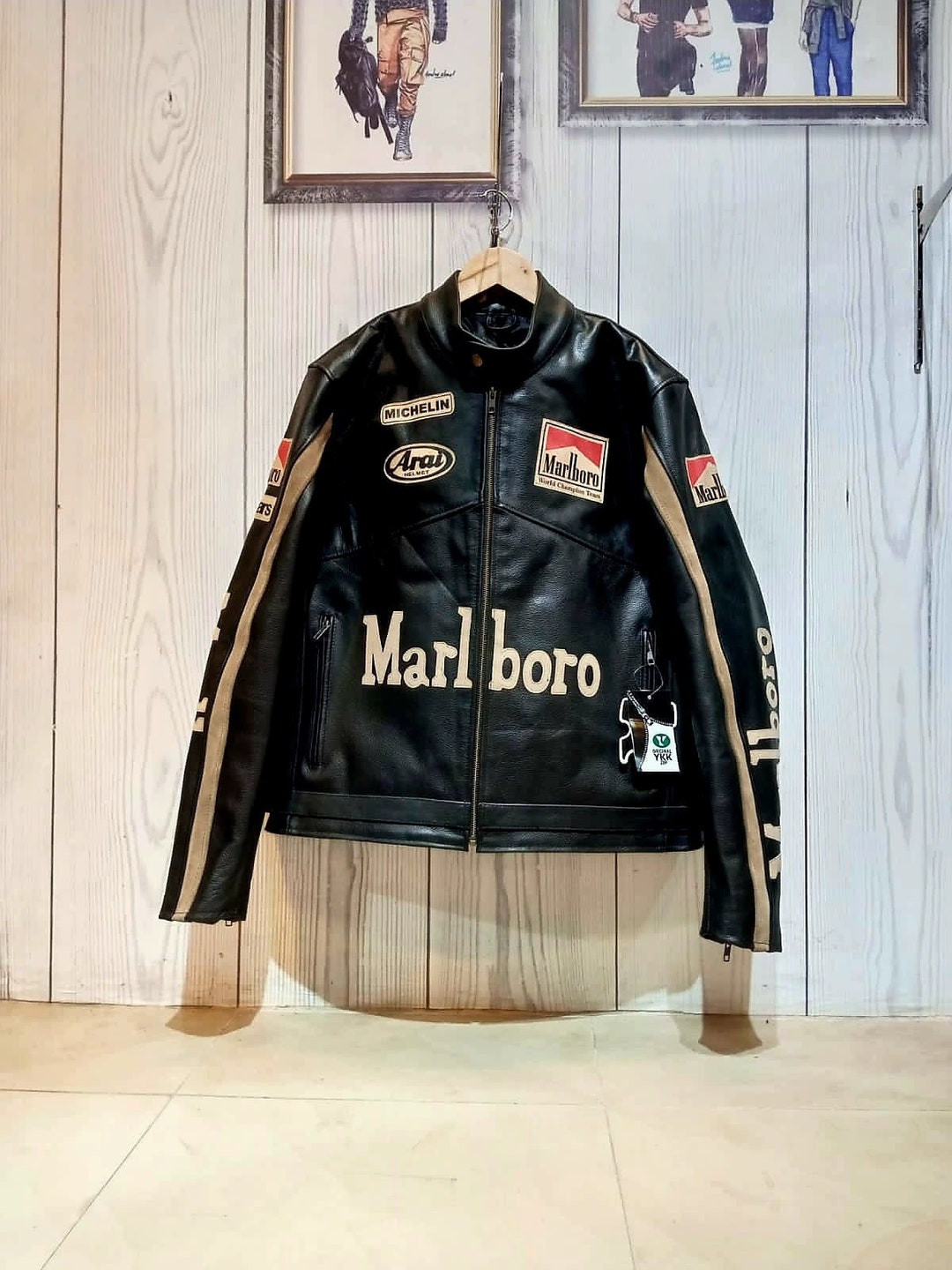 Marlboro Racing Jacket Black Cowhide Leather Formula Man F1 - Etsy Australia