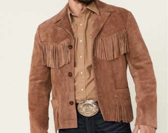 Men's Fringe Jacket Suede Leather 