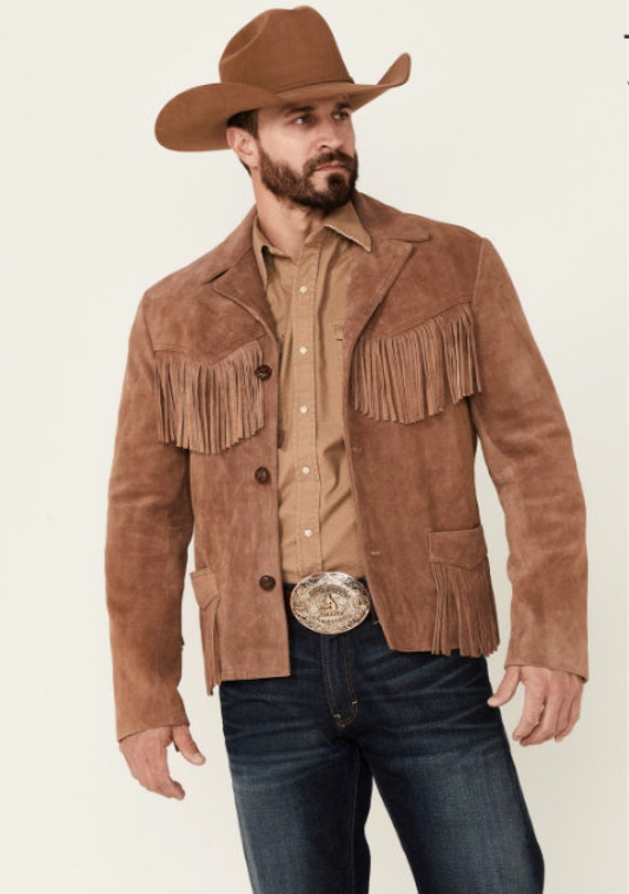 Men's Fringe Jacket Suede Leather 