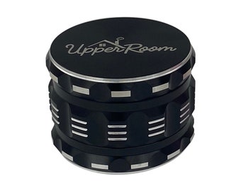 4 piece Aluminum Grinder 2.5", Large Premium Herb Spice Grinder with Pollen Catcher & Scraper, Sharp Teeth, Magnetic Lid, Gift for Men Women
