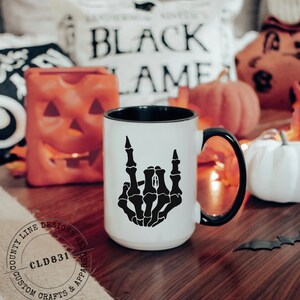 Herfstkoffiemokken | Mokken voor Halloween | Koffiekopje skelet | Griezelige seizoensmok | Nightmare Before Coffee | Halloween-beker | Sublimatie