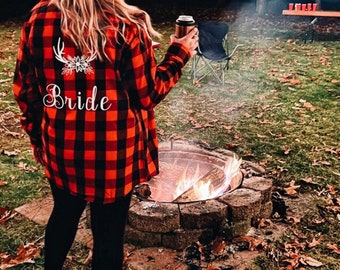 Bridesmaid Flannel Flannel Shirt Pajamas Bridesmaid Flannel