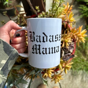 Gift for Mom | Mother&#39;s Day Gift | Birthday Gift for Mom | Funny Mom Coffee Cup | Mom Life | Motherhood Cup | Badass Mama | 15oz Ceramic Mug