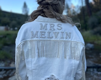 Custom Bridal Jacket, Wedding Jacket, Elopement Jacket, Gift for Bride, Wedding Gift, Custom Wedding Jacket, Jacket for Bride, Personalized