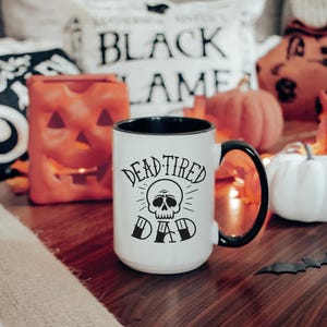 Koffiemok doodmoe papa, Halloween-koffiekop, cadeau voor papa, papa-kop, 15oz mok, Halloween-kop, Vaderdagcadeau, spookachtig seizoen