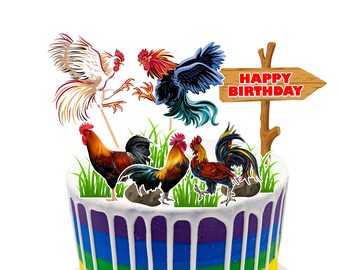 Rooster Cake Topper Etsy