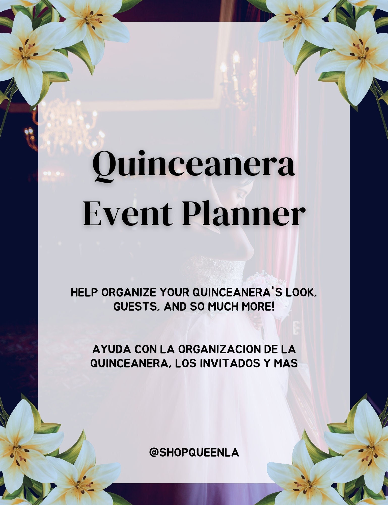 Quinceañera Event Planner Shopqueenla Invites Checklists Etsy