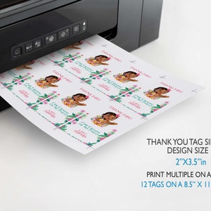 Moana Birthday Invitation Free Thank You Tag Invite Printable - Etsy