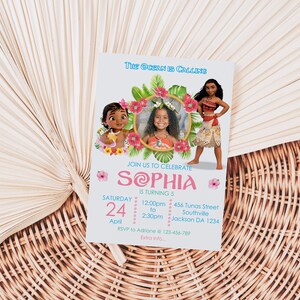 Moana Birthday Invitation Free Thank You Tag Invite Printable - Etsy